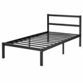 Metal Bed Frame Black Steel 90x190 cm