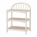 Three-Tier Rattan and Steel Bookshelf, White