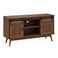 Walnut TV Stand with Sliding Doors 150cm