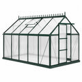 Aluminum Greenhouse with Clear Polycarbonate Panels 250cm x 190cm x 195cm