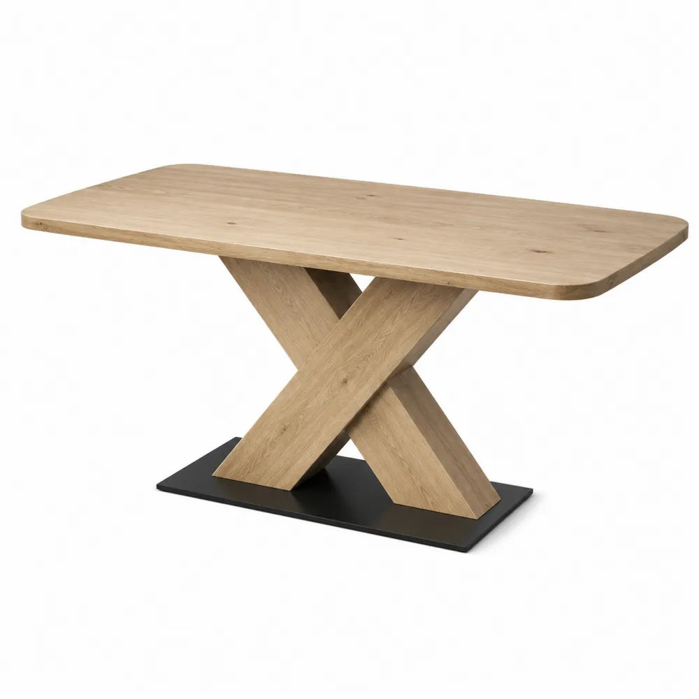 Oak Dining Table with Steel Base 180cm