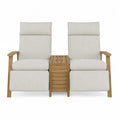 Teak Recliner Set with Beige Polyester Cushions