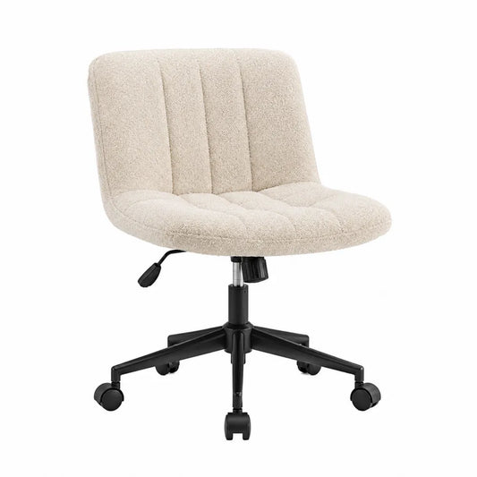 Beige Office Chair with Polyester Upholstery