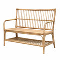 Rattan Outdoor Bench Two-Seater Natural